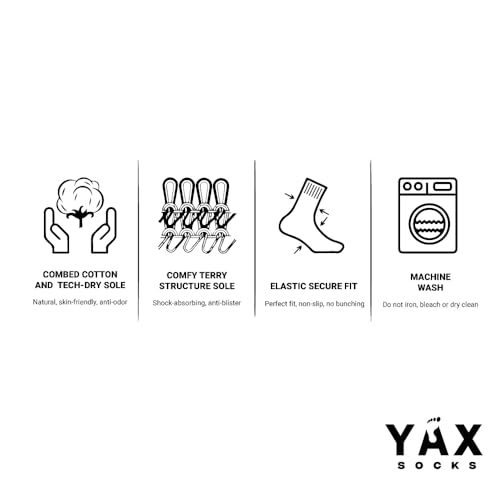 Image of Women's Athletic Socks, Pack of 6, Made with Combed Cotton - Size 9-11