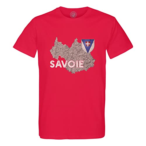 T-Shirt Homme Coton Bio Savoie 73 col rond motif carte ancienne de Chambéry