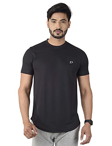 DECISIVE Fitness Men's Classic Half Sleeve Dri Cool T-Shirt, Black, black, XL