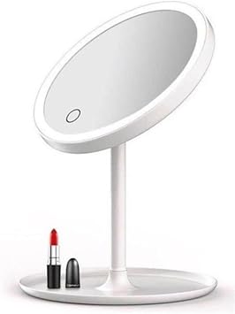 Zauss Touch Led Lighted Usb Li Round Table Top Makeup Mirror Makeup Mirror Led