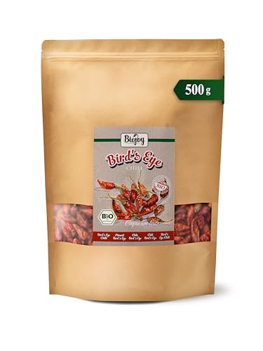 Biojoy Piments Oiseaux BIO Bird's Eye (500 g), gousses entières, très piquant