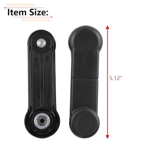 Image of RLB-HILON 1Pair Window Crank Handle Compatible with Ford Lincoln and Mazda Models, for E-Series F-Series Super Duty Excursion Ranger Mark LT B2300 B2500 B3000 B4000, Black Color