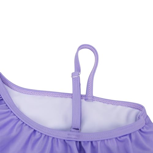 Image of LIZENS Girls' Swimwear One Shoulder Ruffle One Piece Beach Bathing Suit for Girls Fruit Floral Toddler Kids Swimsuit