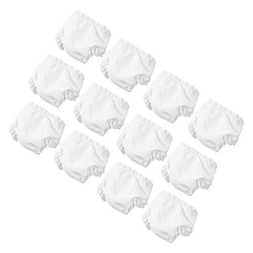 OFFIGAM 12 Piezas Bragas de muñeca para muñecas Ropa Interior de muñeca Blanca Juguete Chica Bebe Mini muñeca Bragas Accesorios de Ropa Interior de muñeca paño