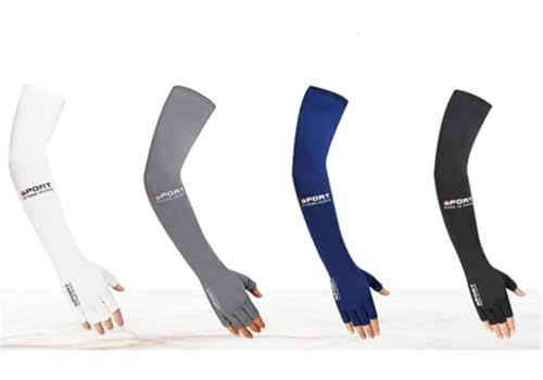 Inf-way Sun UV Protection Arm Sleeves for Men Women Driving Cycling Sports Cooling Long Sleeves with Thumb Holes 6