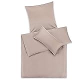 satin taupe 100% WEICHES MAKO BAUMWOLLSATIN: Die kuschelig weiche Extraklasse! Die Satin Kissenbezüge und Bettdeckenbezüge bestehen aus edlem Mako Baumwollsatin. Ohne fusseln!