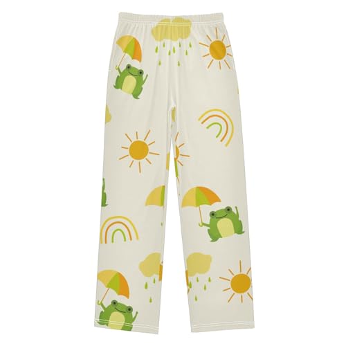 Rainbow Frog Boys Pants Boys Athletic Pants Long Pant for Boywith Pockets Wide-Leg Size 6-14Y