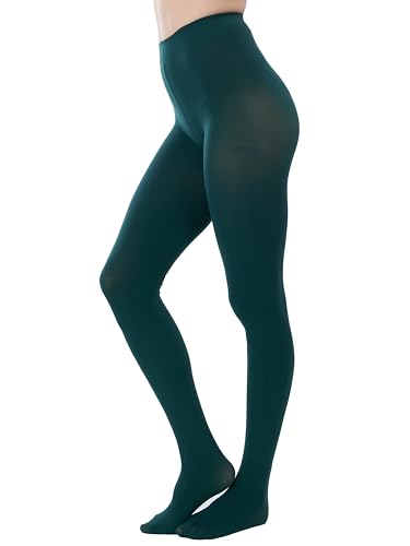 Image of HeyUU Women's 80D Ultra Soft Opaque Tights, High Waist Solid Color Footed Pantyhose with 29 Colors