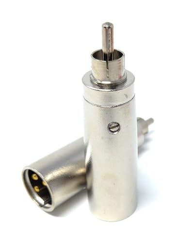 DRUT 1pcs. XLR Male Plug 3 Pins to RCA Phono Plug Mono Audio Cable Converter Adapter (Silver) - Image 3