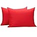 NTBAY Microfiber Zippered Toddler Pillowcases, 2 Pack Travel Pillow Covers, 13 x 18 Inches, Red