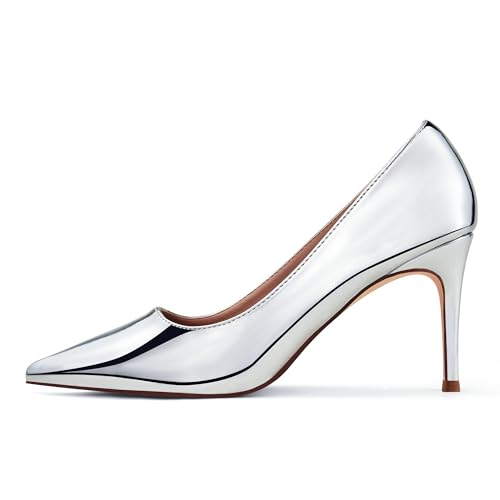 Zhabtuc Décolleté Stiletto in Pelle Verniciata, Punta Chiusa