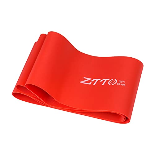 BESSTUUP Lightweight Nylon Bike Tire Liners, Inner Tube Flat Protectors, Puncture Proof Tape for Road, MTB and BMX Bicycles - 20in Red 80mm