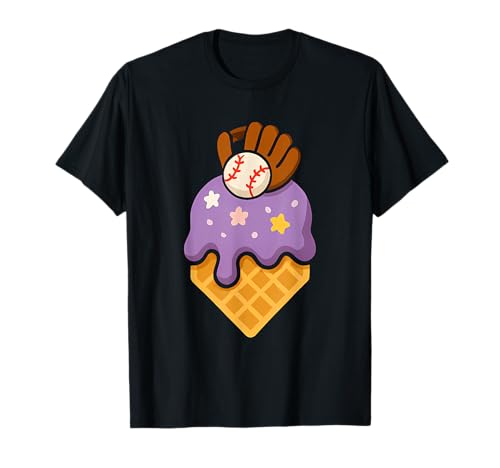 Purple Dripping Ice Cream Baseball Home Plate Sports Lover Camiseta