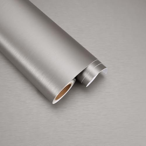 FANCYEASY Brushed Stainless Steel Contact Paper