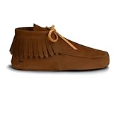 La Leche, Leather Fringe Moccasin Boot, Mens Slipper Boots, House Shoes for Men, Moccasins Slippers, Indoor Bootie, Home Booties, Bedroom Cowboy Booty, Winter, Casual, Cozy Ankle Medieval Shoe (Swayze Suede, US Footwear Size System, Adult, Men, Numeric, Medium, 9)