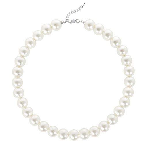 BABEYOND Round Imitation Pearl Necklace Wedding Pearl Necklace for Brides