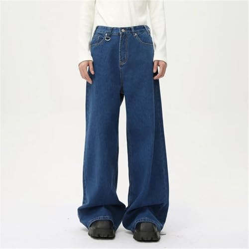 Men's Wear Straight Denim Pants Solid Color Wide Leg Versatile Jeans3