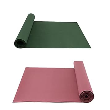 RAYS Yoga Mat with Free Carrying Strap |Anti Skid Yoga Mat Gym Workout Yoga Fitness Pilates and Meditation for Men Women| Rays Yoga Kit| (Made in India)(Combo of 2) 10MM (Army Green, Wine)