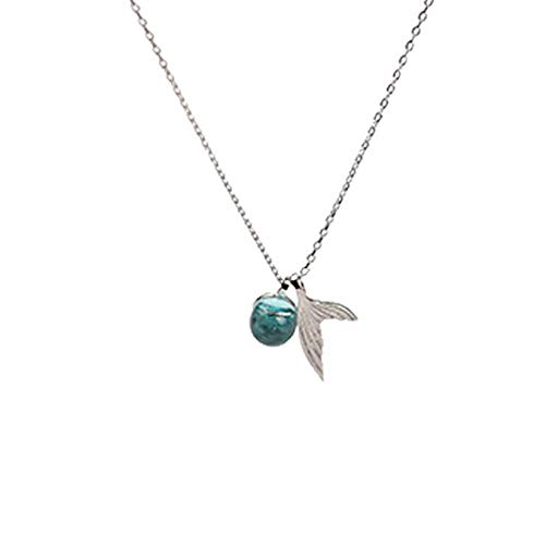 Collier Argent S925 Larmes de Sirène, Cadeau d'Anniversaire Idéal pour Femme