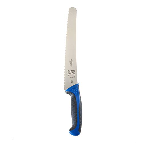 Image of Mercer Culinary Millennia Colors Bread Knife, 10-Inch Wavy Edge Wide, Blue