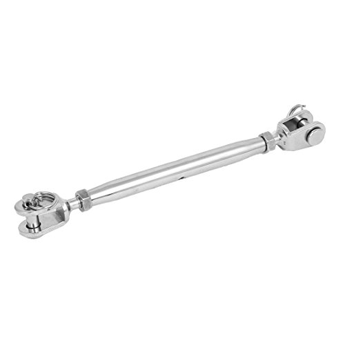 Aexit M6 304 Stainless Steel Rigging Screw Closed Body Jaw Turnbuckle Silver Tone miniatura 1