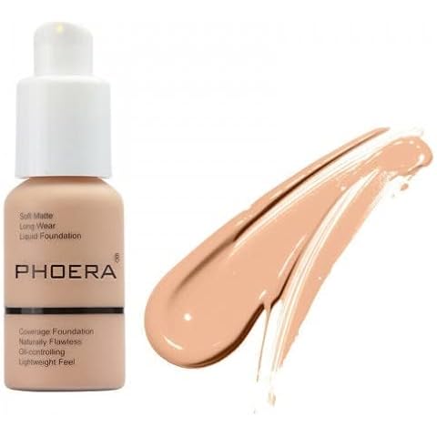 Glamza PHOERA Foundation Concealer Makeup Full Coverage Matte Brighten Long Lasting UK (103 WARM PEACH) Cover