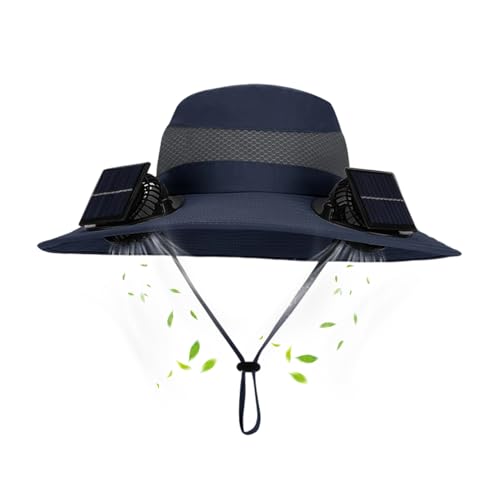 Chapeau solaire avec ventilateur intégré et 2 refroidisseurs d'air rechargeables