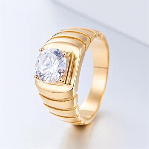 YAHOYA Diseños de Lujo Anillos solitarios para Mujeres Moda Oro Color Acero Inoxidable Hombre Joyería Regalo