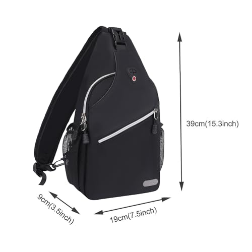Mosiso MO-CHEST-SLINGBAG-BLACK Sling Backpack, Multipurpose Crossbody Shoulder Bag Travel Hiking Daypack thumb #3