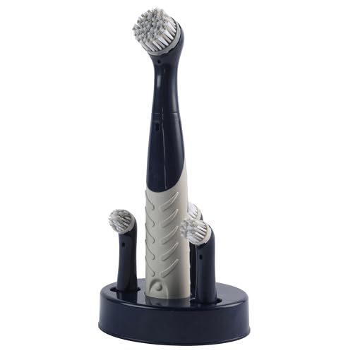 Beldray LA030100FEU7 Limpiador eléctrico - con 4 cabezales de cepillo oscilantes, agarre antideslizante, soporte para cepillo incluido para un almacenamiento ordenado, limpieza de precisión rápida