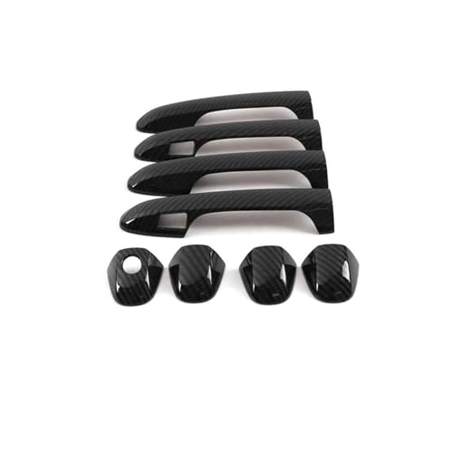 Embellecedor de manija para Toyota Highlander 2014-2019, moldura exterior con acabado de carbono