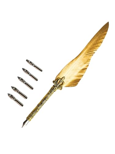 Caneta Tinteiro Pena Simples Dourado M2