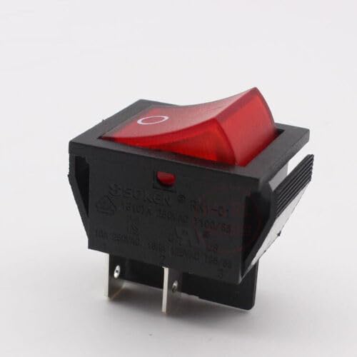 1PC for RK1-01 4pin 2position Boat Type Rocker Switch 16A250V with Red Lamp