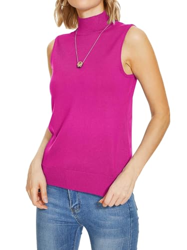 Image of INKOFF Sleeveless Mock Neck Turtleneck Knit Tops Women Dressy Casual Sweater Vest Business Work Tank