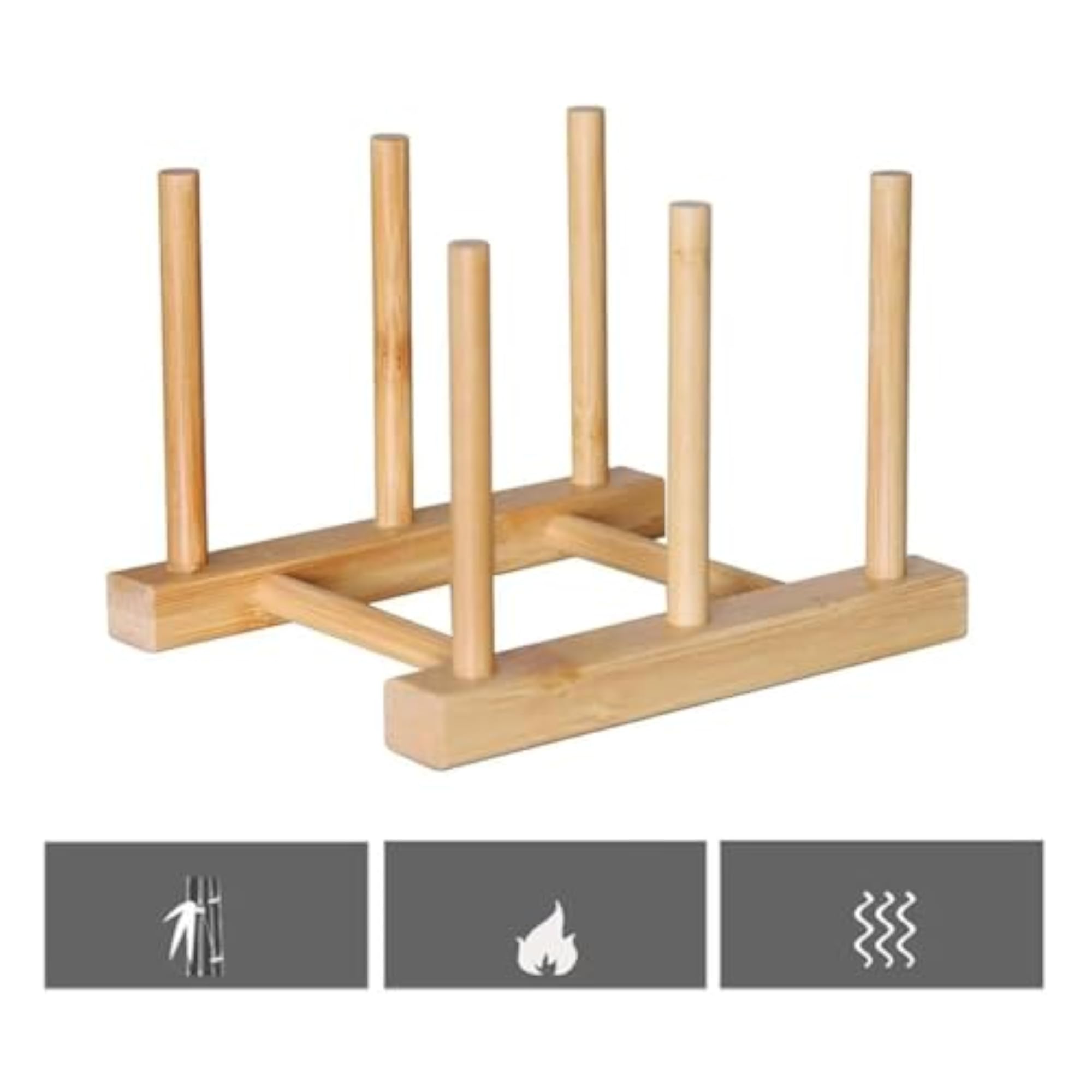 Bamboo Kitchen Organizer for Pots and Cutting Boards