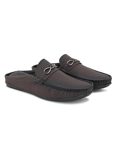 Image of SIR CORBETT Leather Back Open Loafers Shoes for Men (Size 6 to 13)