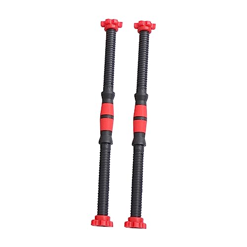 Sosoport 2 Barras De Mancuernas De Acero Con Rosca Cromada Para Barra Agarres Para Barra De Pesas Equipo De Fitness Para Gimnasio Color Rojo