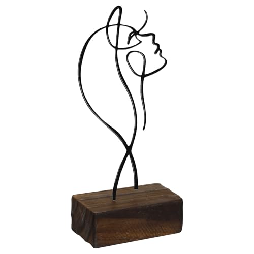 Gadpiparty Escultura de Hierro Minimalista Línea Simple Figura Abstracta Geométrica Decoración de Escritorio Oficina Ornamento Moderno Elegante