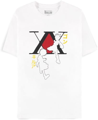 T-shirt Hunter X Hunter Gon Killua manches courtes homme coton blanc haut