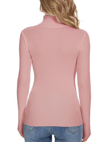 Image of Turtleneck Sweaters for Women Ribbed Long Sleeve Pullover Sweater