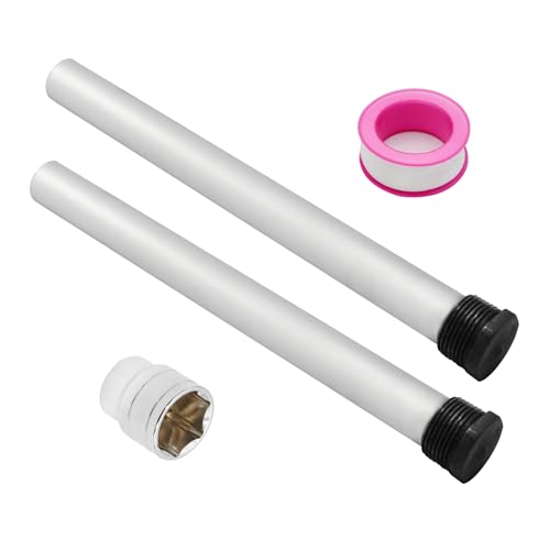 Image of RV Water Heater Anode Rod 232767 with PTFE Tape and Element Wrench, 1 /2 inch Hex, 9.25 inchL x 3 /4 inch NPT Threads, Magnesium Rv Hot Water Tank Anode Rod Replacement for Suburban Mor-Flo Water Heater Tanks