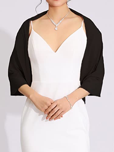 Aukmla Women Bolero Shrug for Evening Dresses Wedding Party Jacket Prom Shawls and Wraps Cover Up with Rhinestones Bukcle2