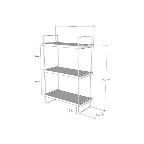 Étagère murale Alterf chêne 40x20h66 cm pour rangement compact