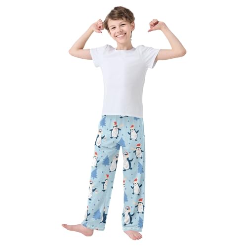 Boys' Pants Christmas Penguins Funny Long Bottoms Jogger Pants Elastic Waist Trousers with Pockets S-XL2