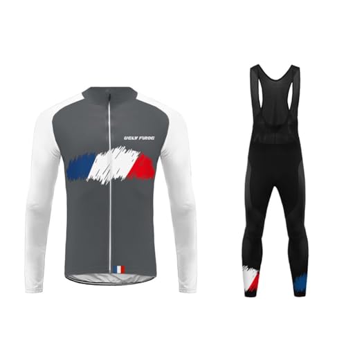 Maillot de cyclisme hommes pour rouler en automne avec l'Équipe de France