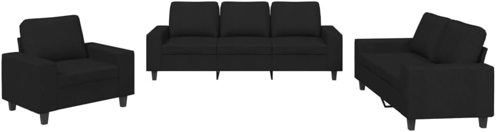 Front view of the vidaXL 3 Piece Sofa Set, showing the single-seater, two-seater, and three-seater sofas.