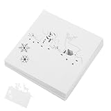 LABRIMP 50 pièces Cartes de Placement de Table Noël Papier avec Découpes Bonhomme Renne Cartes de Nom de Siège pour Dhiver et Faciles à Écrire