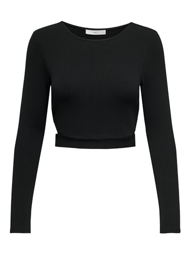 ONLY Onlnikita L/S Top JRS T-Shirt Manches Longues, Noir, S Femme ONLY Onlnikita L/S Top JRS T-Shirt Manches Longues, Noir, S Femme