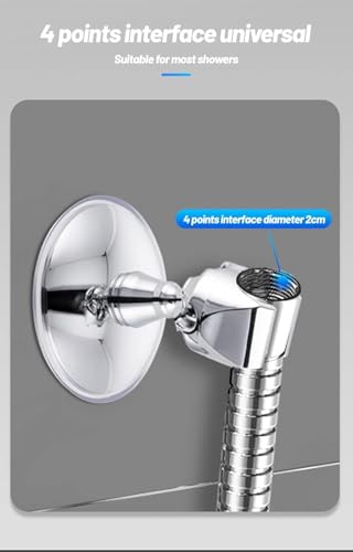 Support de pommeau douche universel réglable chromé sans perçage