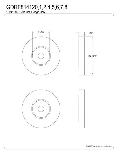 Brida de barra de agarre Kingston Brass Laurel negro mate par de 2.81 pulgadas para baño 3